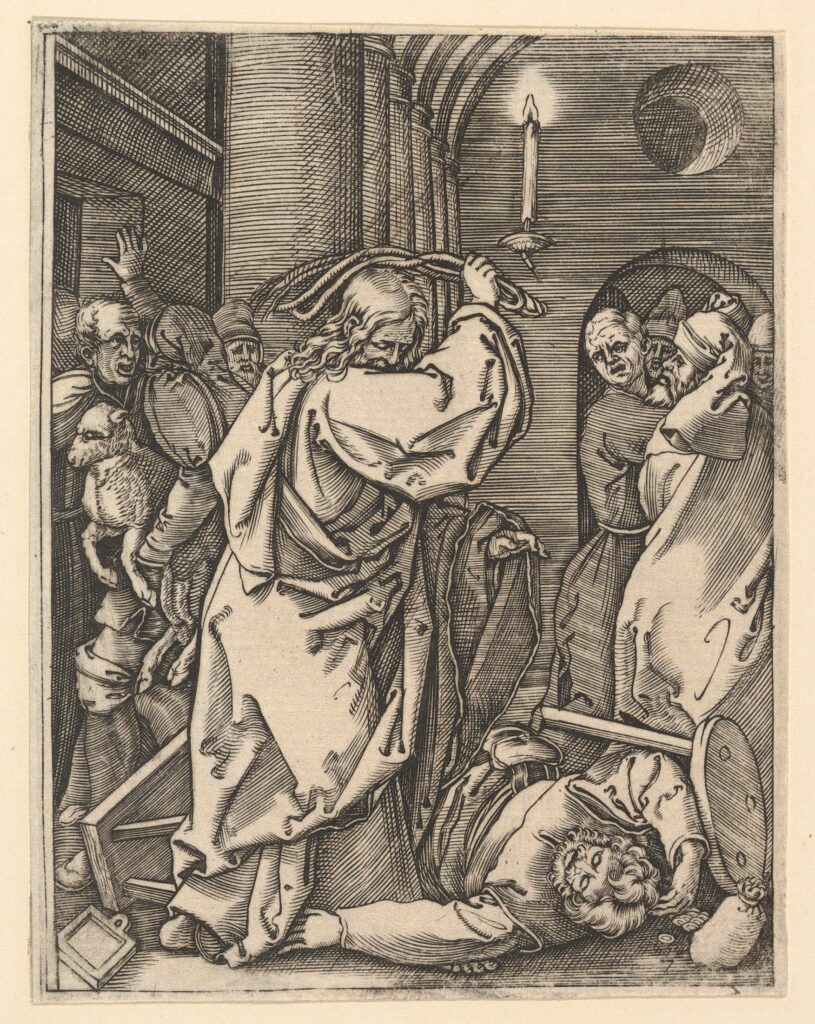 Jésus chassant les marchands du Temple.